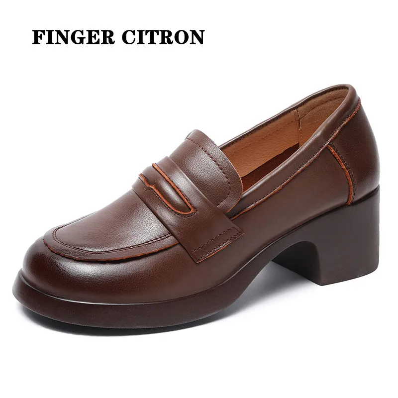 Finger Citron Women Loafer Shoes Genuine Cow Leather For Spring And Autumn Retro Style Rubber Outsole By Handmade Size 35-40
Finger Citron Women Loafer Shoes Genuine Cow Leather For Spring And Autumn Retro Style Rubber Outsole By Handmade Size 35-40