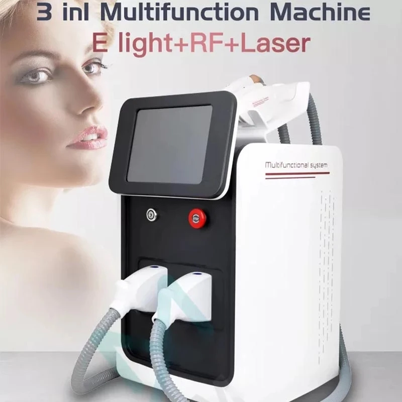 

3 in 1 Painless Epilator Ipl Opt She Hair Laser Removal Epilator Nd Yag Laser Tattoo Removal RF Face Lifting Portable Machine