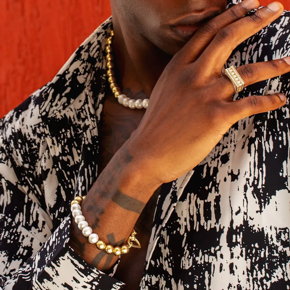 Fashion Round Imitation Pearl Necklace For Men Temperament Strand Beads Choker Gold Color Short Collar Clavicle Chains Jewelry
Fashion Round Imitation Pearl Necklace For Men Temperament Strand Beads Choker Gold Color Short Collar Clavicle Chains Jewelry