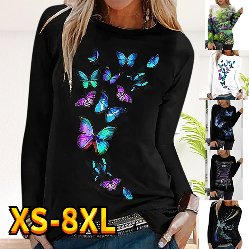 Women's Sweatshirt Crew Neck Butterfly Print Painting Daily Casual Sports 3D Print Active T Shirt Streetwear Sweatshirts XS-8XL 
Women's Sweatshirt Crew Neck Butterfly Print Painting Daily Casual Sports 3D Print Active T Shirt Streetwear Sweatshirts XS-8XL