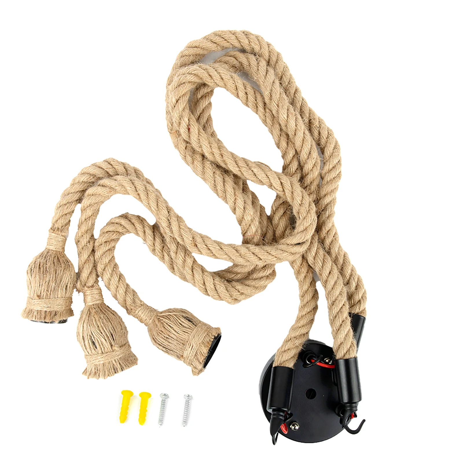 Three Head LED Industrial Hemp Rope Chandelier Without Light E27 Lamp Holder Earth Yellow IP20 Hand Woven Length ~100cm
Three Head LED Industrial Hemp Rope Chandelier Without Light E27 Lamp Holder Earth Yellow IP20 Hand Woven Length ~100cm