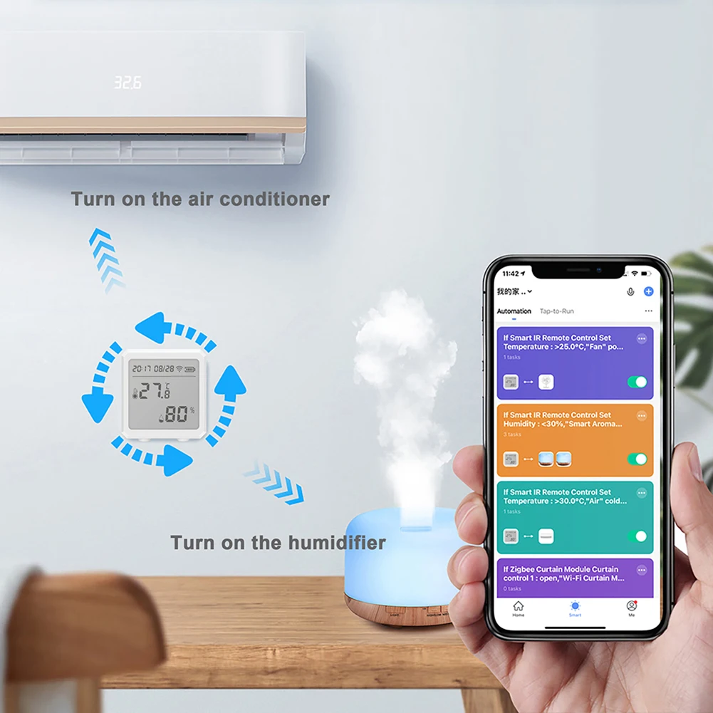 Пульт дистанционного управления с Wi-Fi и ИК-подсветкой, совместим с Alexa Google Home, мониторинг в реальном времени для теплицы, хьюмидора
Пульт дистанционного управления с Wi-Fi и ИК-подсветкой, совместим с Alexa Google Home, мониторинг в реальном времени для теплицы, хьюмидора