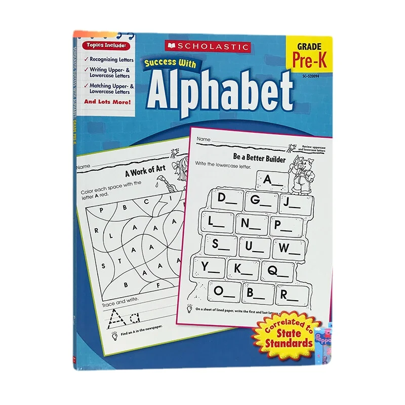 Scholastic Success with Alphabet Grade Pre-K English Exercise Assessment Picture Book for Kids
Scholastic Success with Alphabet Grade Pre-K English Exercise Assessment Picture Book for Kids