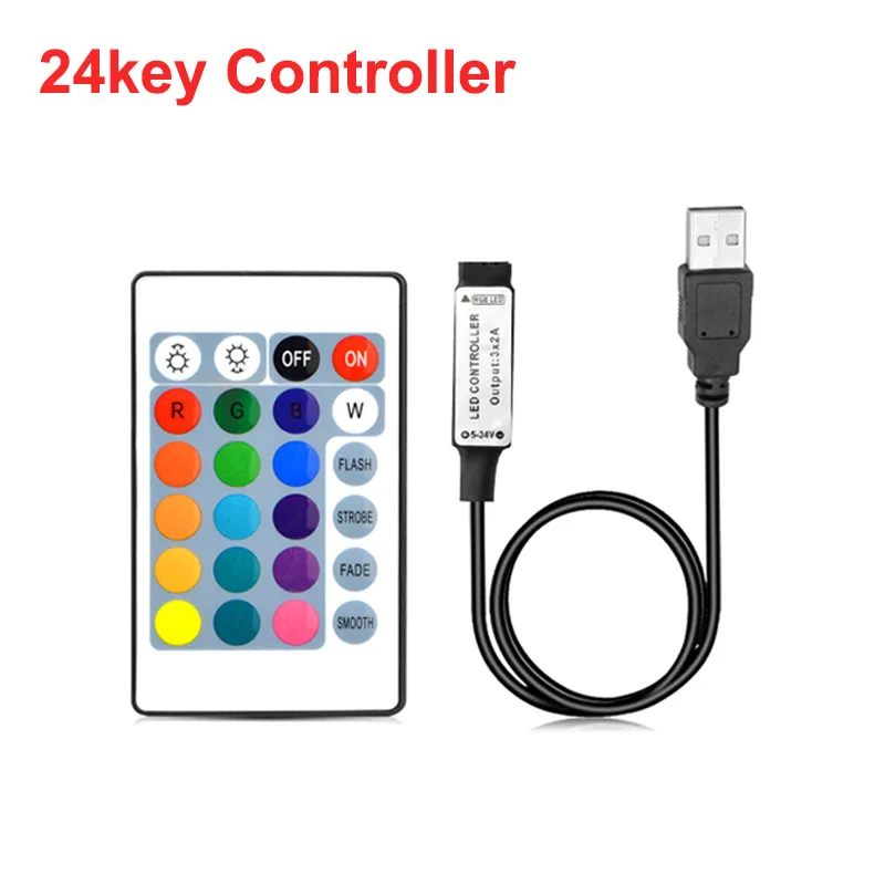 USB RGB-контроллер для светодиодной ленты 5В 3/24 клавиш
USB RGB-контроллер для светодиодной ленты 5В 3/24 клавиш