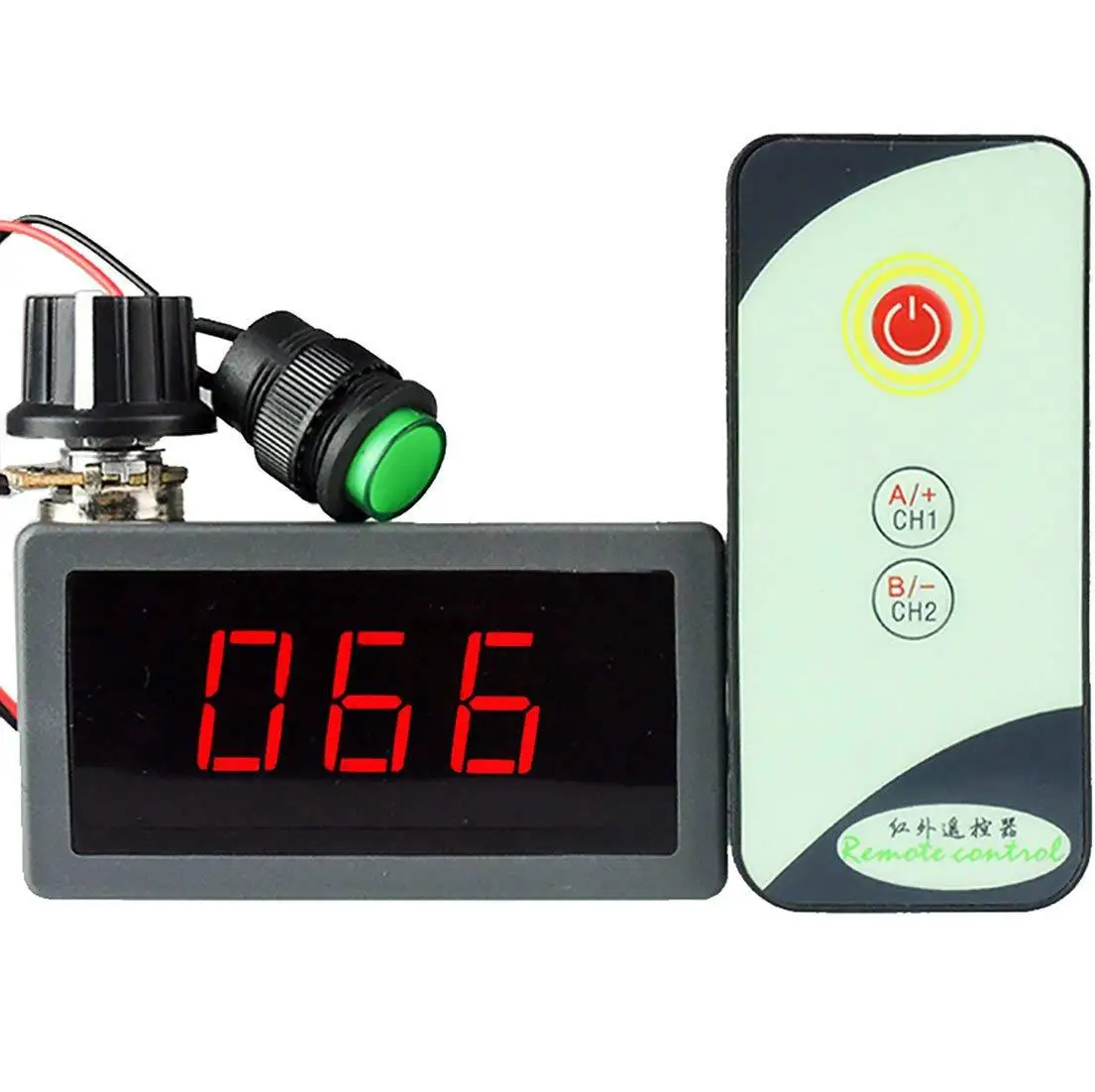 Infrared remote control DC motor speed controller 6V12V24V digital display PWM induction speed control board switch dimming modu
Infrared remote control DC motor speed controller 6V12V24V digital display PWM induction speed control board switch dimming modu
