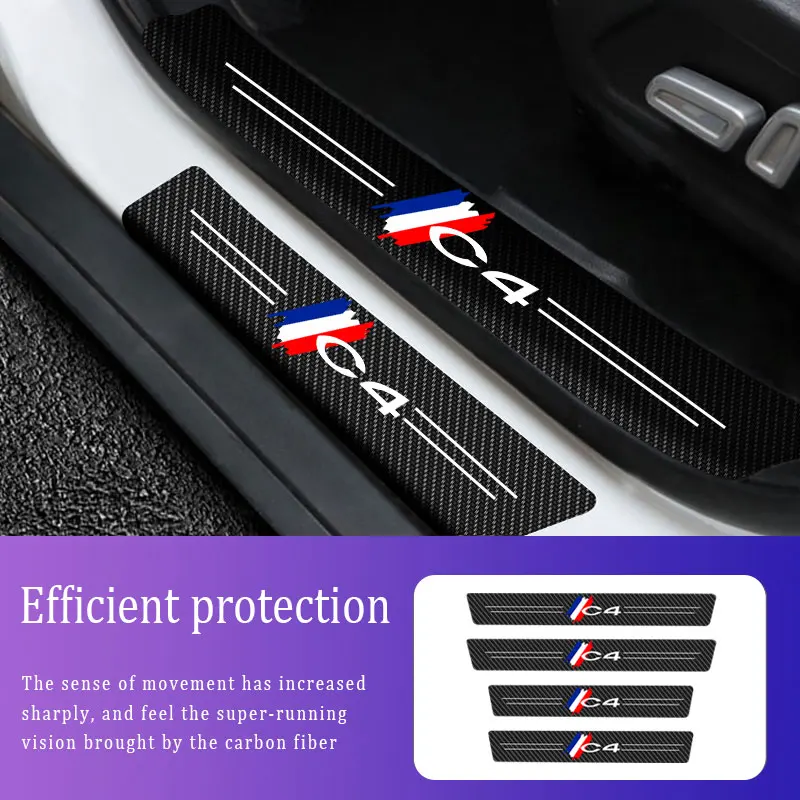4Pcs/Set Car Door Threshold Strip For Citroen C4 Logo Styling Sticker Auto Carbon Fiber Scratch Resistant Decals Accessories
4Pcs/Set Car Door Threshold Strip For Citroen C4 Logo Styling Sticker Auto Carbon Fiber Scratch Resistant Decals Accessories