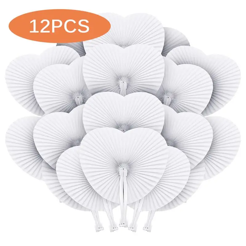 12pcs White Folding Paper Fans Heart Shaped Assortment With Plastic Handle For Wedding Party Favor Party Bag Filler Household
12pcs White Folding Paper Fans Heart Shaped Assortment With Plastic Handle For Wedding Party Favor Party Bag Filler Household