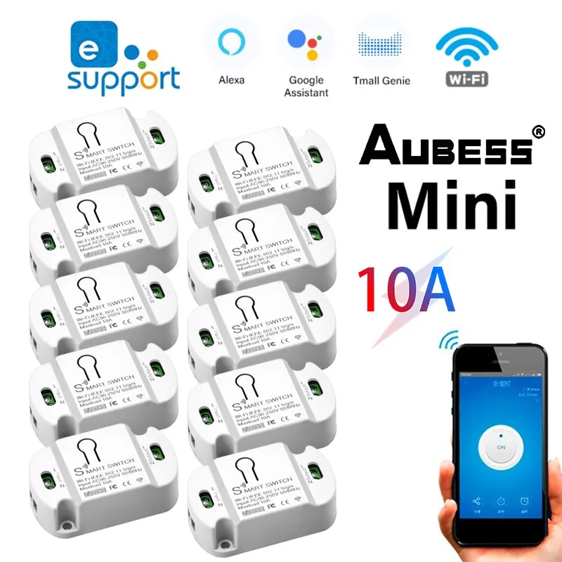AUBESS 10A Wifi Smart Switch Timer Wireless Switches Smart Home Automation Remote Voice Control Work With Tuya Alexa Google Home
AUBESS 10A Wifi Smart Switch Timer Wireless Switches Smart Home Automation Remote Voice Control Work With Tuya Alexa Google Home