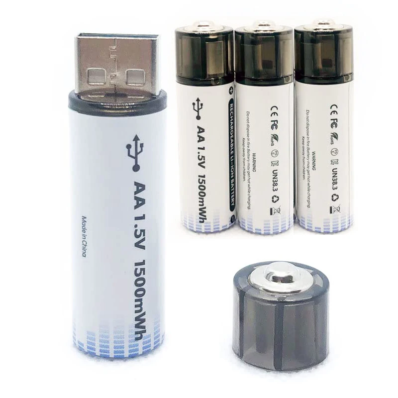 Large Capacity 1.5V AA 1500mAh USB Rechargeable AA Batteries USB Lithium ion Battery for Keyboard Mouse
Large Capacity 1.5V AA 1500mAh USB Rechargeable AA Batteries USB Lithium ion Battery for Keyboard Mouse