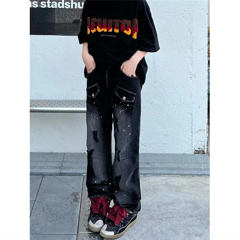American Street Clothing Retro Trend Pocket Straight Baggy Jeans Female High Waist Casual Oversized Wide Leg Pants Women
American Street Clothing Retro Trend Pocket Straight Baggy Jeans Female High Waist Casual Oversized Wide Leg Pants Women