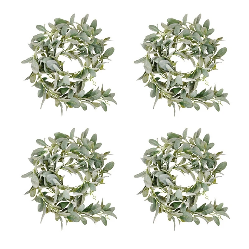 4X Artificial Flocked Lambs Ear Garland - 2Meter Soft Faux Vine Greenery And Leaves For Farmhouse Mantel Decor
4X Artificial Flocked Lambs Ear Garland - 2Meter Soft Faux Vine Greenery And Leaves For Farmhouse Mantel Decor