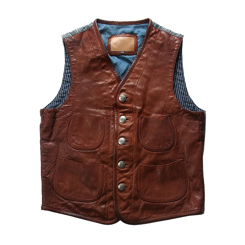 Asian Size Super Quality Vest Men's Sheep Leather Vest Mens Sheep Skin Vest 4 Colours
Asian Size Super Quality Vest Men's Sheep Leather Vest Mens Sheep Skin Vest 4 Colours