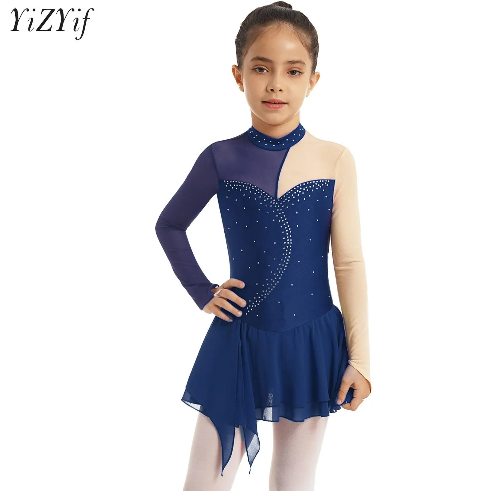 Kids Girls Shiny Rhinestone Figure Ice Skating Dress Leotard Long Sleeve Sheer Mesh Patchwork Chiffon Ballet Tutu Dancewear
Kids Girls Shiny Rhinestone Figure Ice Skating Dress Leotard Long Sleeve Sheer Mesh Patchwork Chiffon Ballet Tutu Dancewear