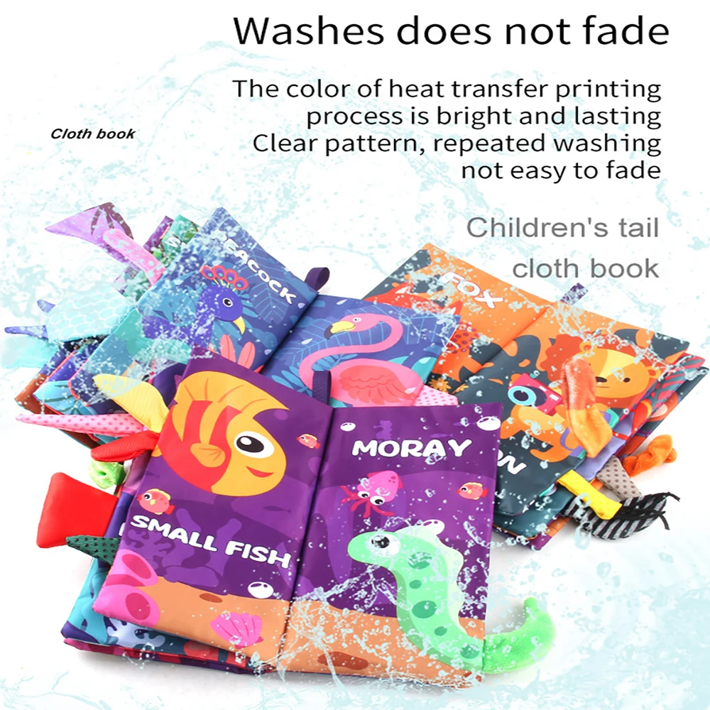 Baby Cloth Book Sound Paper 0-12 Months 3D Book Animal Family Cognitive Montessori Early Educational W/ Tail Child's Palm Puzzle 
Baby Cloth Book Sound Paper 0-12 Months 3D Book Animal Family Cognitive Montessori Early Educational W/ Tail Child's Palm Puzzle