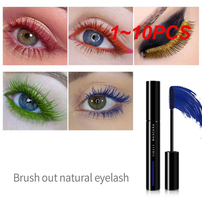 

1~10PCS Colored Mascara Eyelashes Lengthening Curled Lash Blue Yellow Green Mascara WaterProof Longlasting smudgeproof Eye