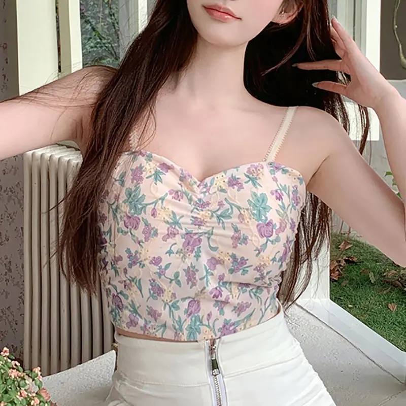 Women's Camisole Version Floral Print Slim Sexy Tank Crop Tops Sweet Streetwear Summer French Style For Women
Women's Camisole Version Floral Print Slim Sexy Tank Crop Tops Sweet Streetwear Summer French Style For Women