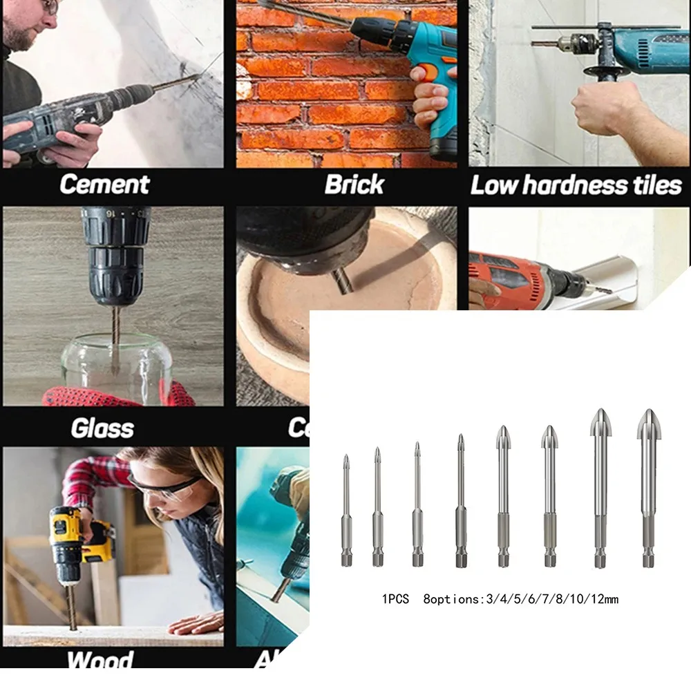 5pcs/Set Glass Concrete Drill Bit Set Hex Tile Ceramic Drill Bits Cemented Carbide Set Universal Drilling Tool For Wall
5pcs/Set Glass Concrete Drill Bit Set Hex Tile Ceramic Drill Bits Cemented Carbide Set Universal Drilling Tool For Wall