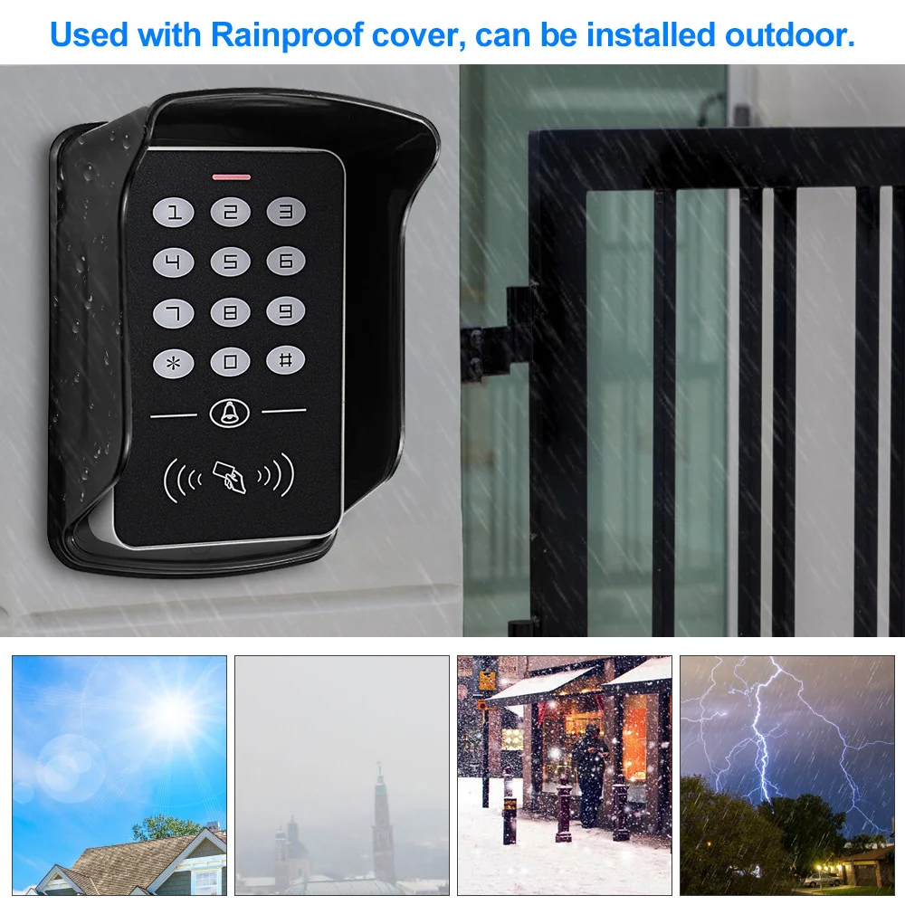 Standalone 125KHz RFID Keyboard Access Control Keypad Waterproof Cover Controller 10pcs Keyfobs for Door Access Control System
Standalone 125KHz RFID Keyboard Access Control Keypad Waterproof Cover Controller 10pcs Keyfobs for Door Access Control System