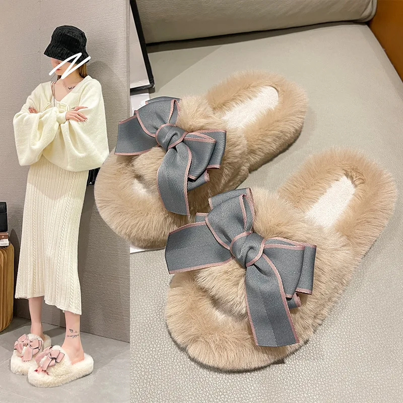 Home Slippers Women's Fur Shoes Pantofle Butterfly-Knot Low Flock Luxury Slides Massage Plush 2022 Designer Flat Autumn Basic Ru
Home Slippers Women's Fur Shoes Pantofle Butterfly-Knot Low Flock Luxury Slides Massage Plush 2022 Designer Flat Autumn Basic Ru