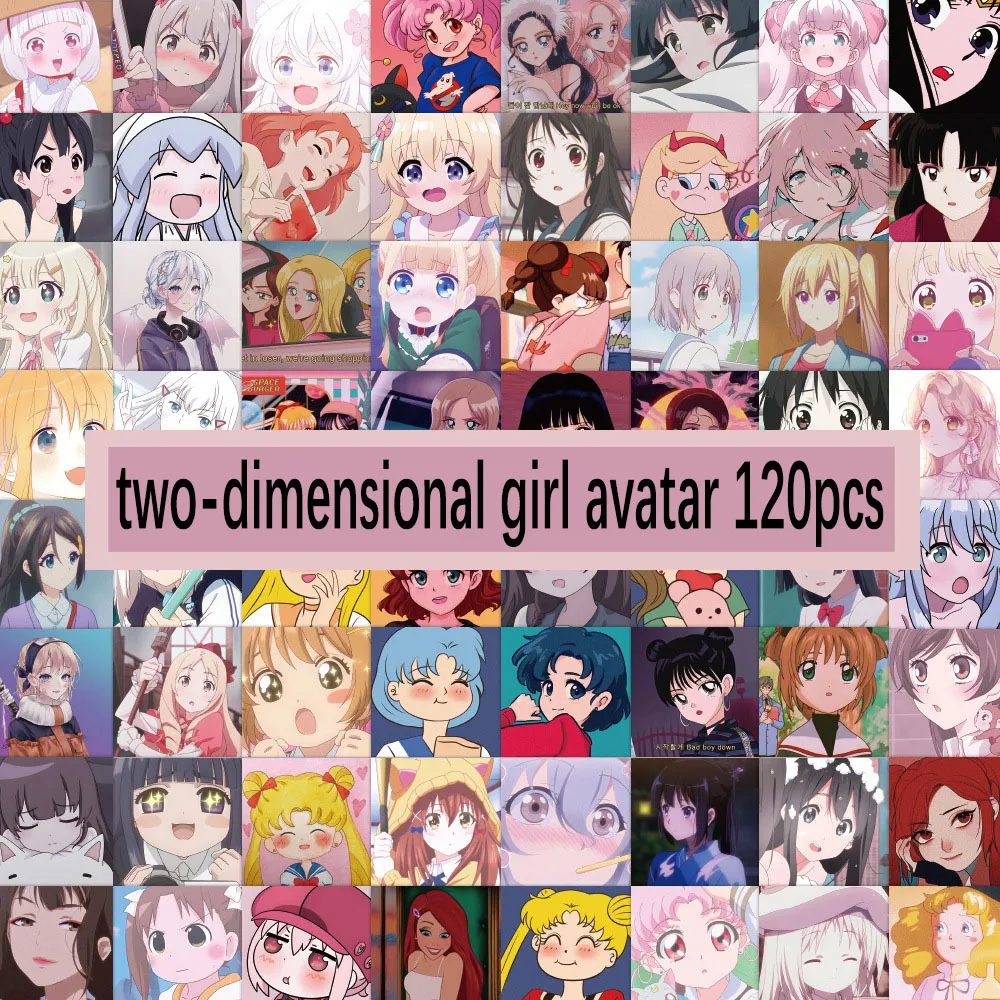120pcs /2 Sets Of Two-dimensional Girl Avatar Stickers Cartoon Animation Female Expression Pack DIY Phone Hand Account Decal
120pcs /2 Sets Of Two-dimensional Girl Avatar Stickers Cartoon Animation Female Expression Pack DIY Phone Hand Account Decal