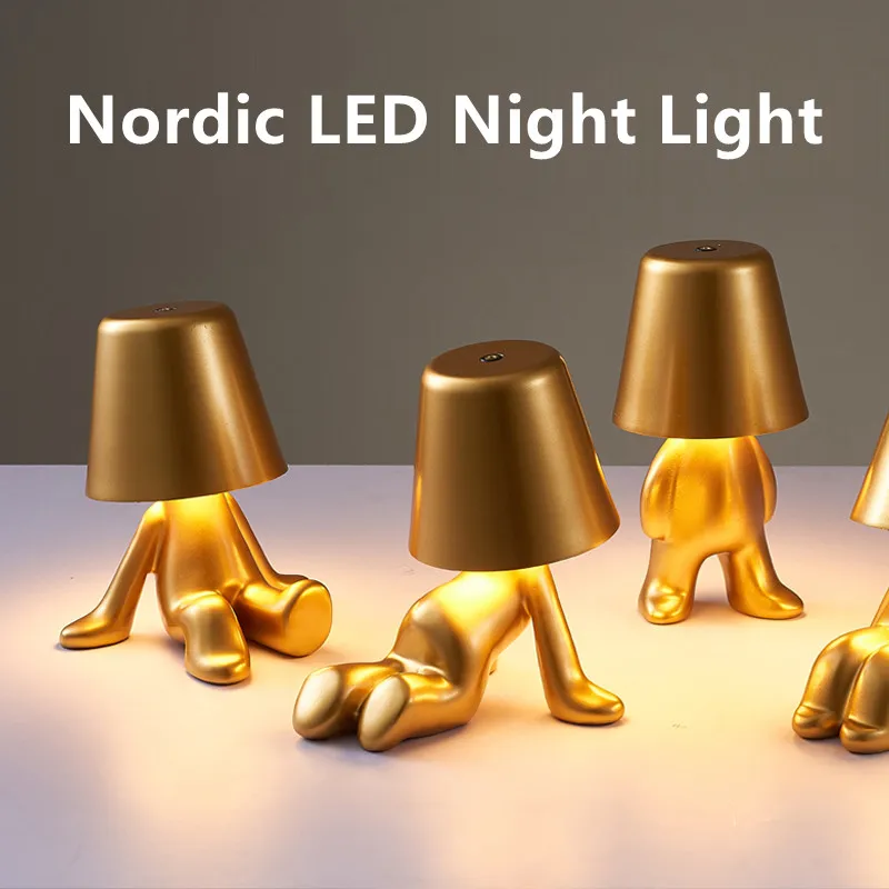 Little Golden Man Night Light LED Lighting Touch Table Lamp Coffee Bar Bedroom Room Bedside Lamp Art Decor Creative Desk Lamps
Little Golden Man Night Light LED Lighting Touch Table Lamp Coffee Bar Bedroom Room Bedside Lamp Art Decor Creative Desk Lamps