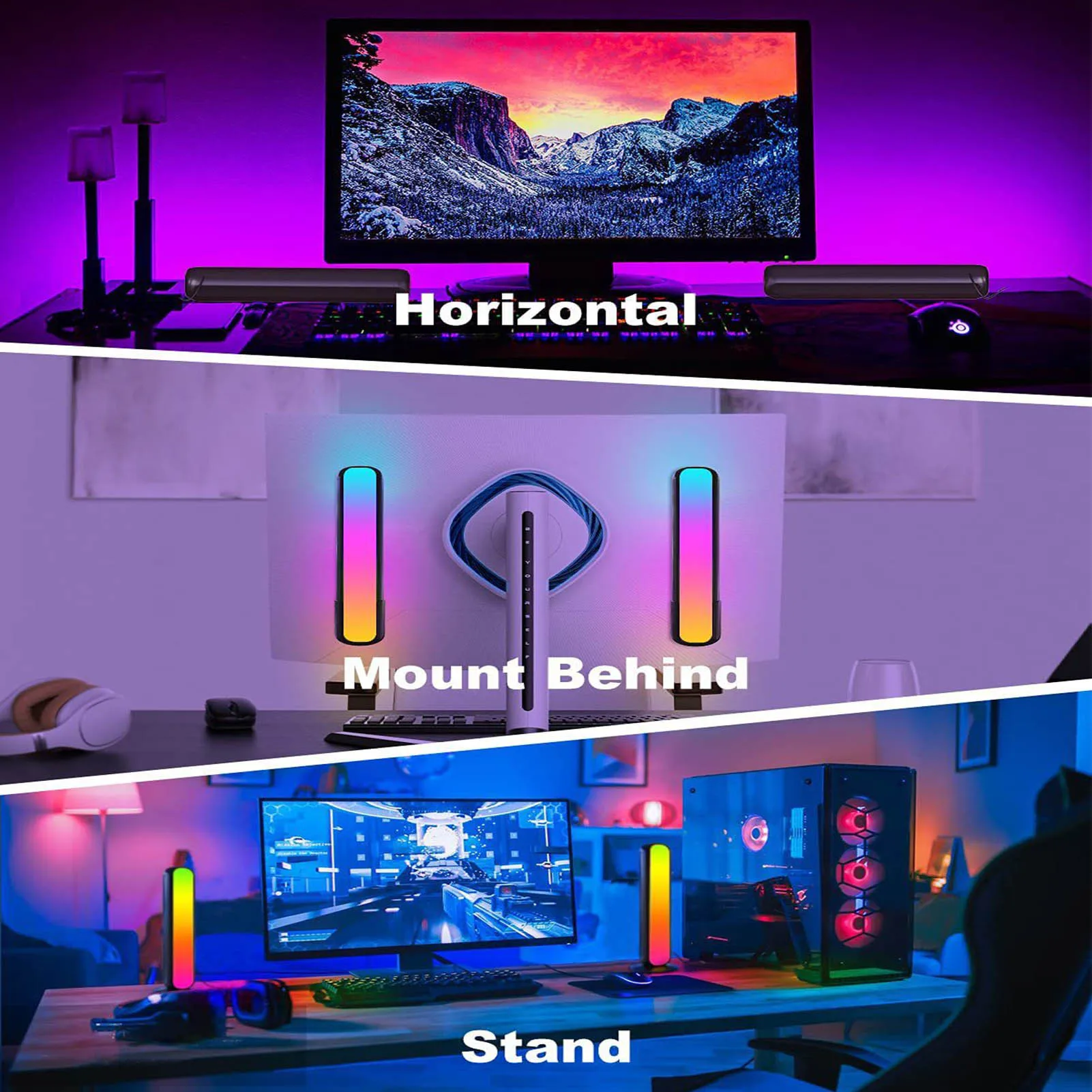 2pcs Smart Led Light Bar RGB Wifi BT Control Smart Led Light Color Changing Ambient Lighting For Game Room TV Desktop Backlight
2pcs Smart Led Light Bar RGB Wifi BT Control Smart Led Light Color Changing Ambient Lighting For Game Room TV Desktop Backlight