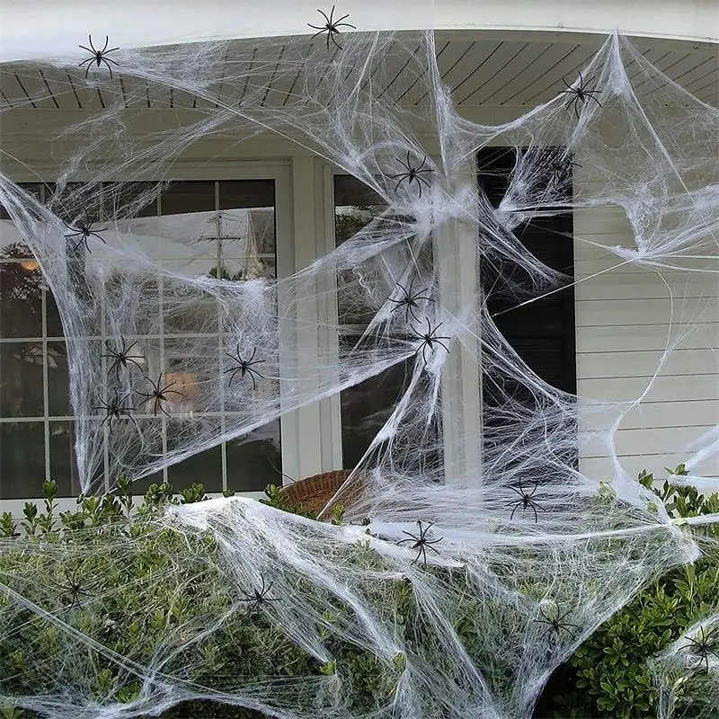 

Украшения на Хэллоуин, искусственный паук, суперстрейчевая паутина с искусственными пауками, страшный интерьер, Декор, реквизит для дома ужасов