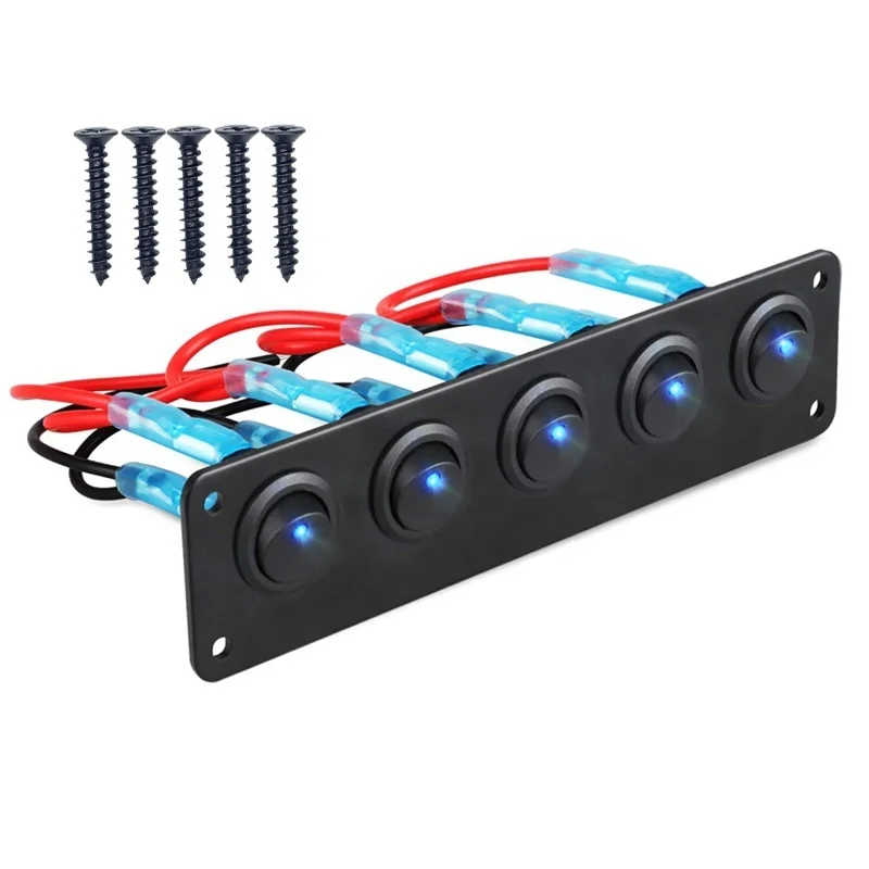 Car Accessories Tools Truck SUV Marine Boat RV5 Gang 3 Pin Rocker Switch Panel Waterproof On-Off Toggle Switches With Pre-Wired
Car Accessories Tools Truck SUV Marine Boat RV5 Gang 3 Pin Rocker Switch Panel Waterproof On-Off Toggle Switches With Pre-Wired