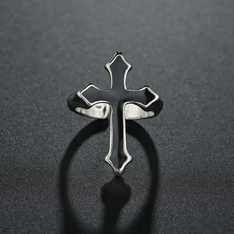 Nonoyes Vintage Punk Black Big Cross Open Ring for Women Party Jewelry Men Trendy Gothic Metal Color Finger Ring Jewelry Gift
Nonoyes Vintage Punk Black Big Cross Open Ring for Women Party Jewelry Men Trendy Gothic Metal Color Finger Ring Jewelry Gift