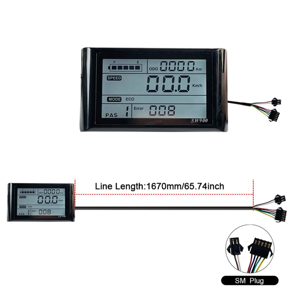 SW900 E-Bike LCD Display Meter Control Panel 24V 36V 48V Electric Bicycle Scooter Liquid Crystal LCD Instrument Communication
SW900 E-Bike LCD Display Meter Control Panel 24V 36V 48V Electric Bicycle Scooter Liquid Crystal LCD Instrument Communication