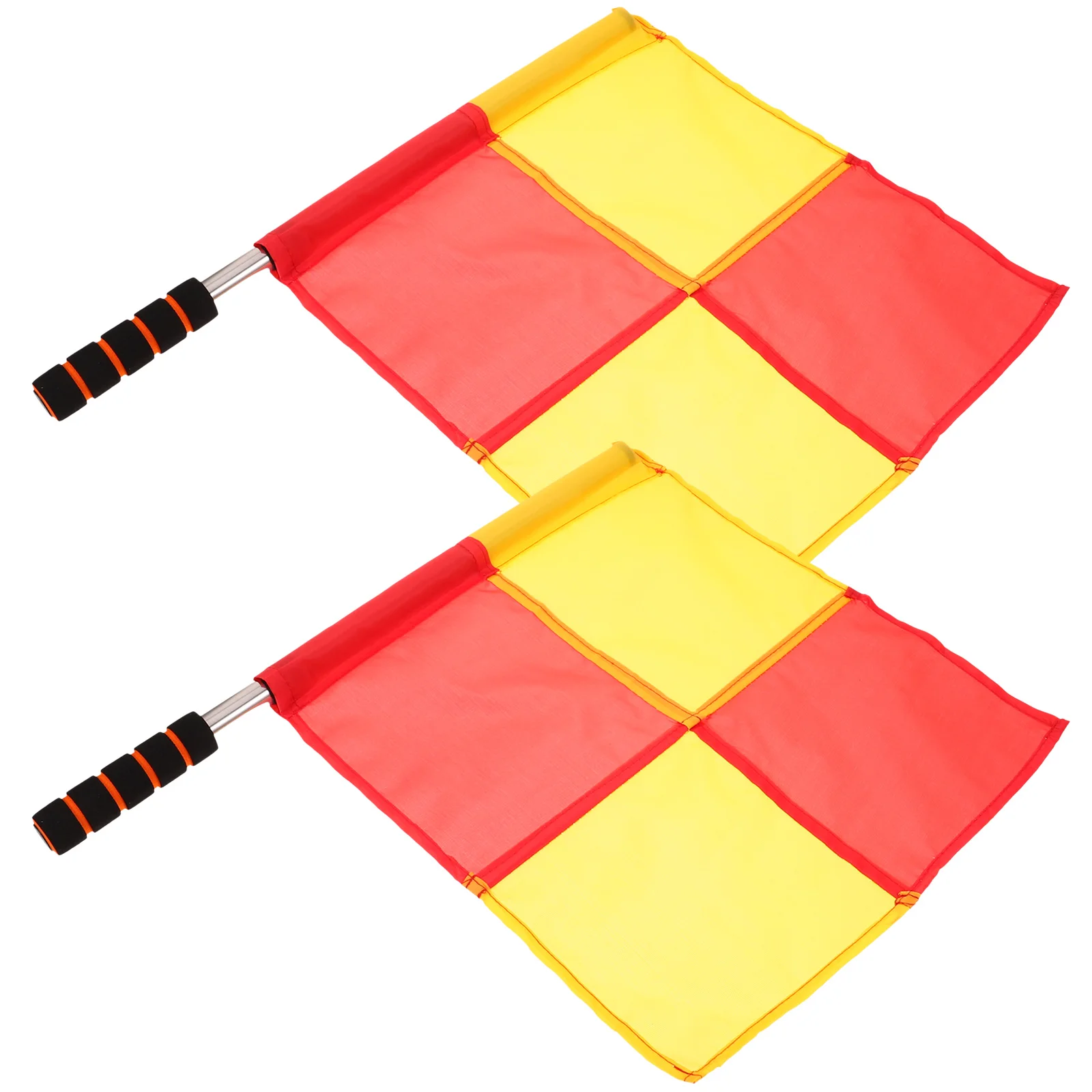 

2 Pcs Sign Football Referee Flag Commanding Racing Signal Banner Soccer Flags Field Competition