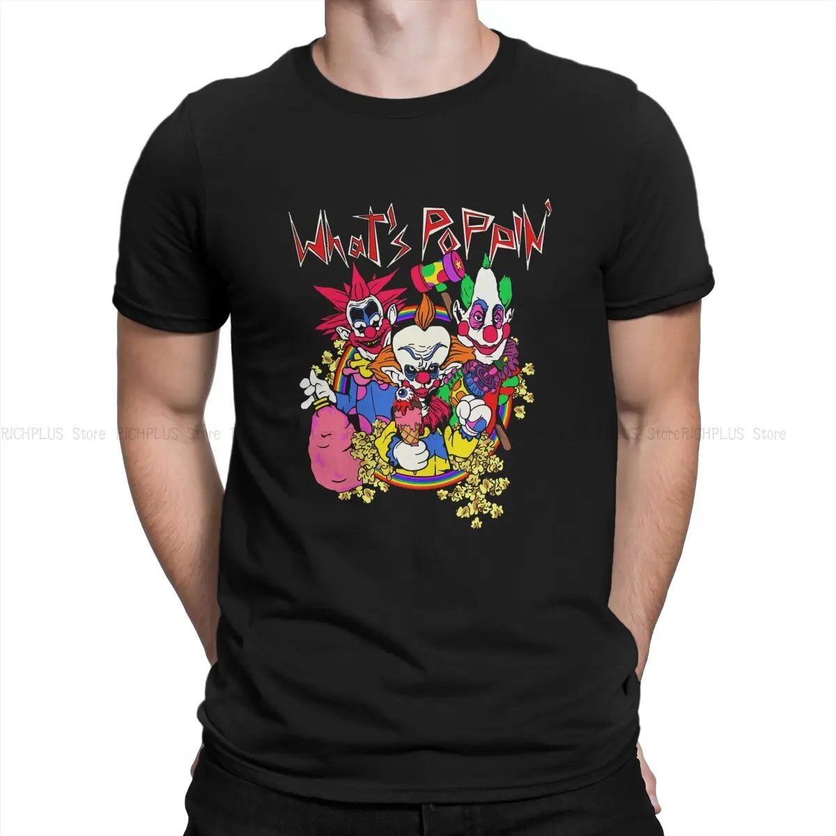 Killer Klowns из фильма ужасов космоса, футболка What In The Blue Blazes, Классическая футболка, мужская одежда с принтом, Большая распродажа
Killer Klowns из фильма ужасов космоса, футболка What In The Blue Blazes, Классическая футболка, мужская одежда с принтом, Большая распродажа