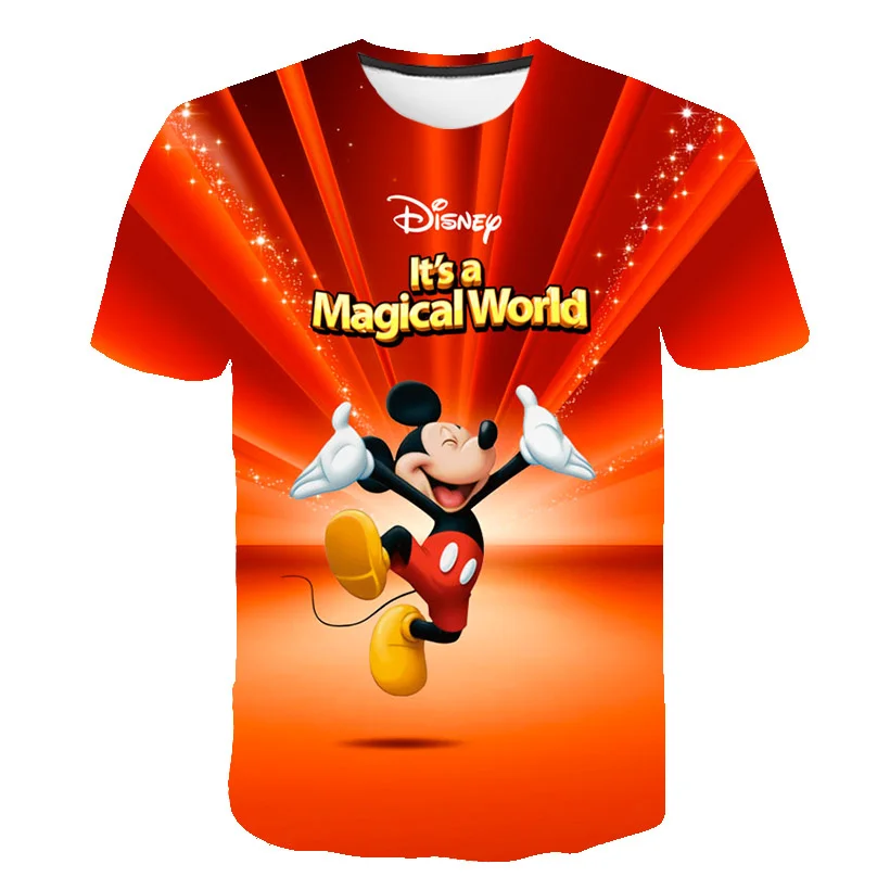 

Футболка с Микки Маусом для мальчиков и девочек, 3D Рисунок Микки Мауса, летняя детская футболка с короткими рукавами в стиле Харадзюку