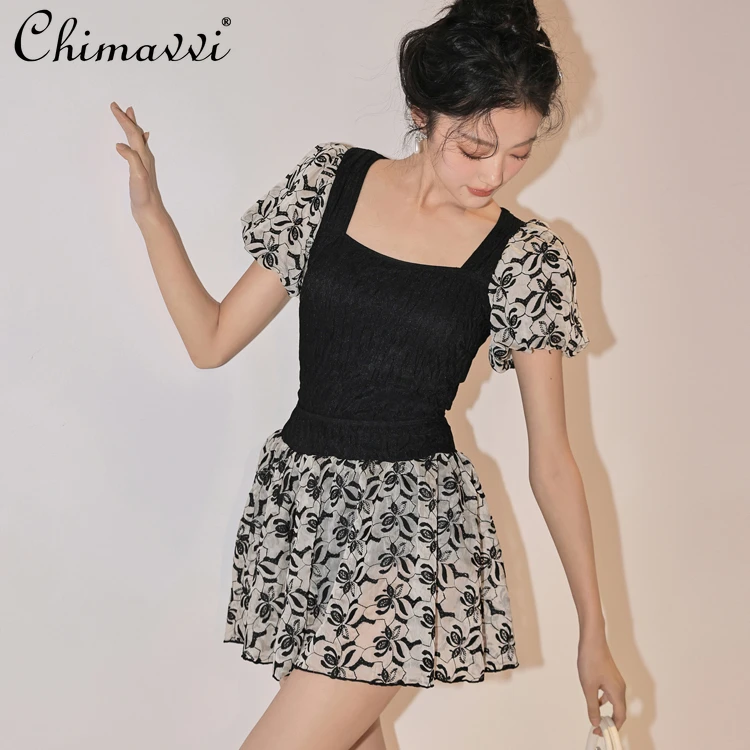 Women's Fashion Slim Fit Square Collar Sexy Backless Lace up Swimwear 2022 New Summer Floral Dress Two-Piece Swimsuit Female
Women's Fashion Slim Fit Square Collar Sexy Backless Lace up Swimwear 2022 New Summer Floral Dress Two-Piece Swimsuit Female