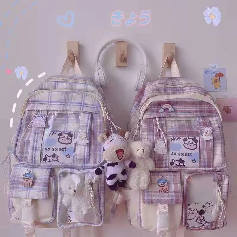 Japanese INS campus with JK Plaid backpacks Korean students ulzzang Harajuku Schoolbag Girl
Japanese INS campus with JK Plaid backpacks Korean students ulzzang Harajuku Schoolbag Girl