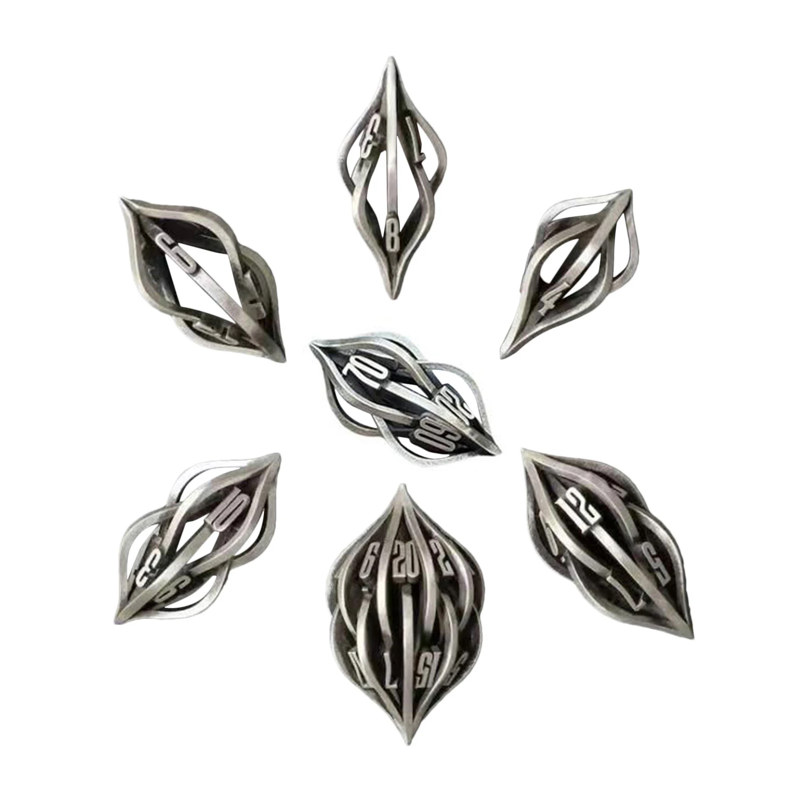 The Arcanum Dice Set 7 Pcs 3D Printed Metal Dice Set Game Dice Set With Wooden Box Alloy Table Games Dice Hollow Arcanum Dice
The Arcanum Dice Set 7 Pcs 3D Printed Metal Dice Set Game Dice Set With Wooden Box Alloy Table Games Dice Hollow Arcanum Dice
