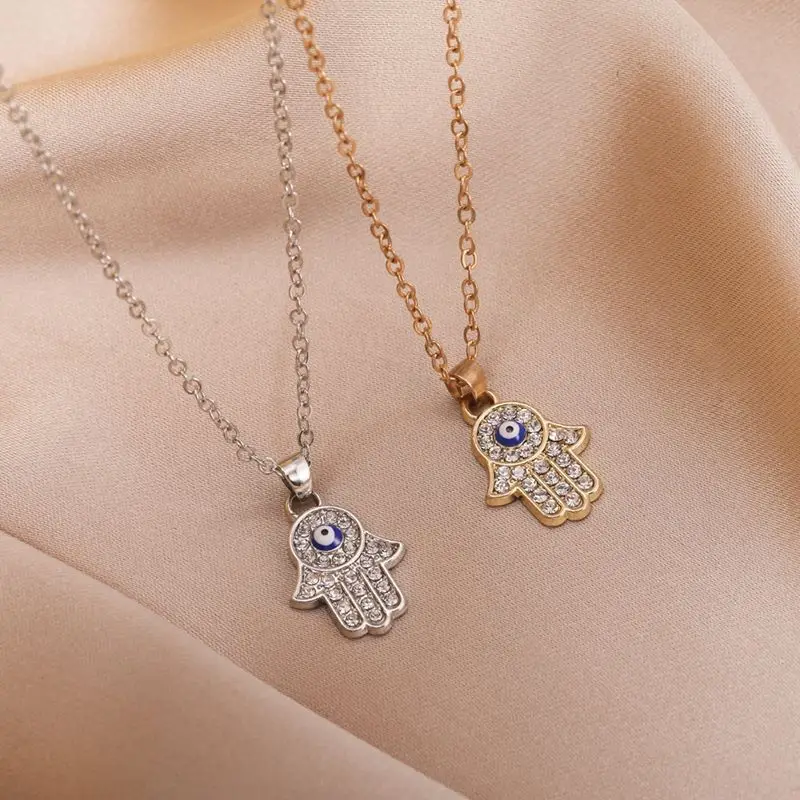 Zircon Evil Eye Pendant Necklace for Women Stainless Steel Vintage Turkish Eye Fatima Hand Choker Collar New In Goth Emo Jewelry
Zircon Evil Eye Pendant Necklace for Women Stainless Steel Vintage Turkish Eye Fatima Hand Choker Collar New In Goth Emo Jewelry