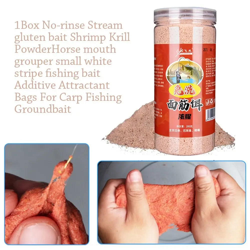 No-rinse Stream Gluten Bait Shrimp Krill Powder Horse Mouth Grouper Small White Stripe Fishing Bait Additive Attractant Bags
No-rinse Stream Gluten Bait Shrimp Krill Powder Horse Mouth Grouper Small White Stripe Fishing Bait Additive Attractant Bags