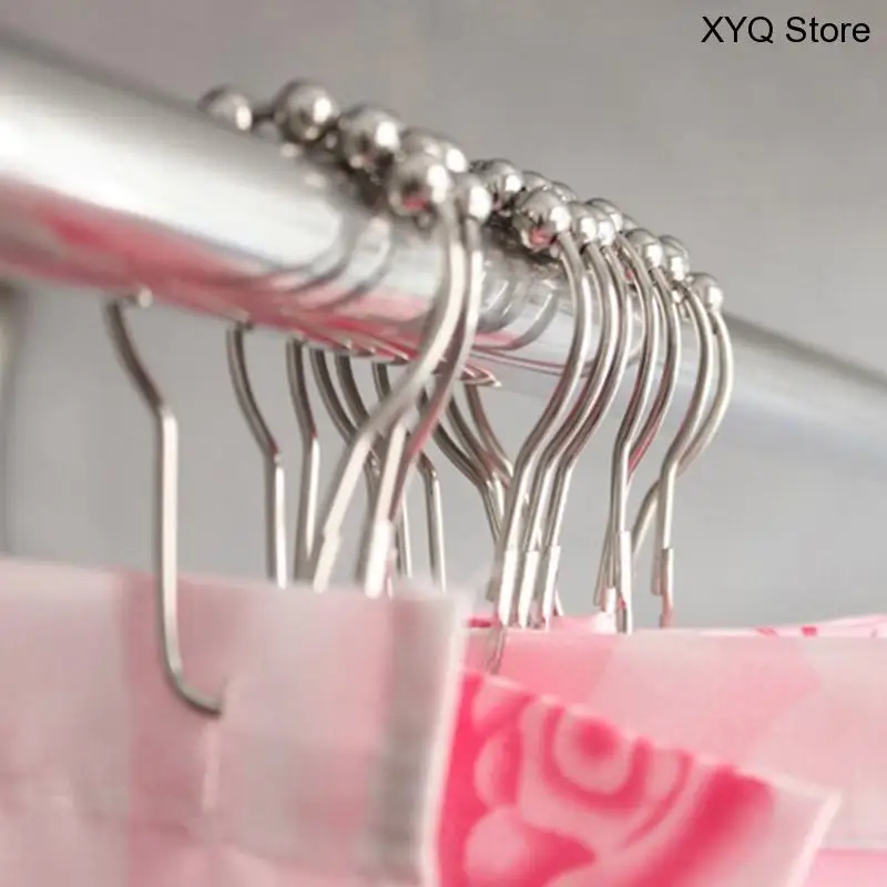 12pcs/pack silver Set Package Polished Satin Nickel 5 Roller Ball Shower Curtain Rings Hooks bath room tool Curtain Accessories
12pcs/pack silver Set Package Polished Satin Nickel 5 Roller Ball Shower Curtain Rings Hooks bath room tool Curtain Accessories