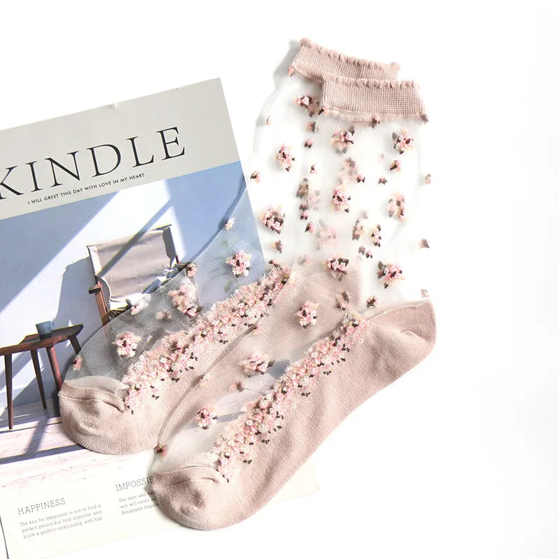 1 Pair Breathable Ultra Thin Socks Summer Women Transparent Lace Silk Crystal Rose Flower Girls Elastic Short Socks Female Sox
1 Pair Breathable Ultra Thin Socks Summer Women Transparent Lace Silk Crystal Rose Flower Girls Elastic Short Socks Female Sox