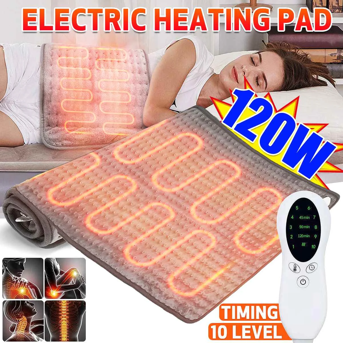 17" x 33" 10 levels Electric Heating Pad for Back Pain, Cramps, Arthritis Relief 3 Second Fast-Heating Washable with LED Control
17" x 33" 10 levels Electric Heating Pad for Back Pain, Cramps, Arthritis Relief 3 Second Fast-Heating Washable with LED Control