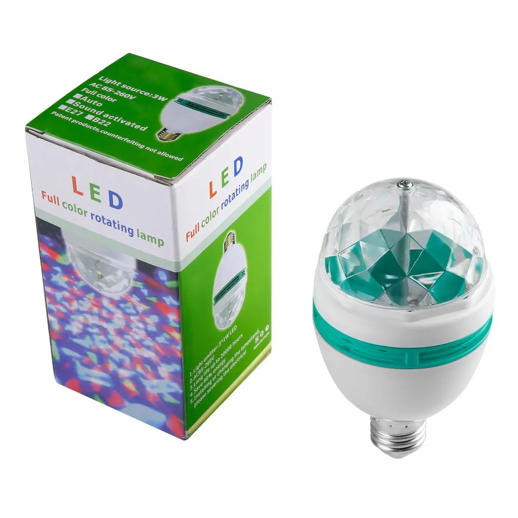 LED Full Color Rotating Disco Light Lamp Automatic Multi Changing Color 3-Watt Party Bulb E27 Base for Home Parties The Stage
LED Full Color Rotating Disco Light Lamp Automatic Multi Changing Color 3-Watt Party Bulb E27 Base for Home Parties The Stage