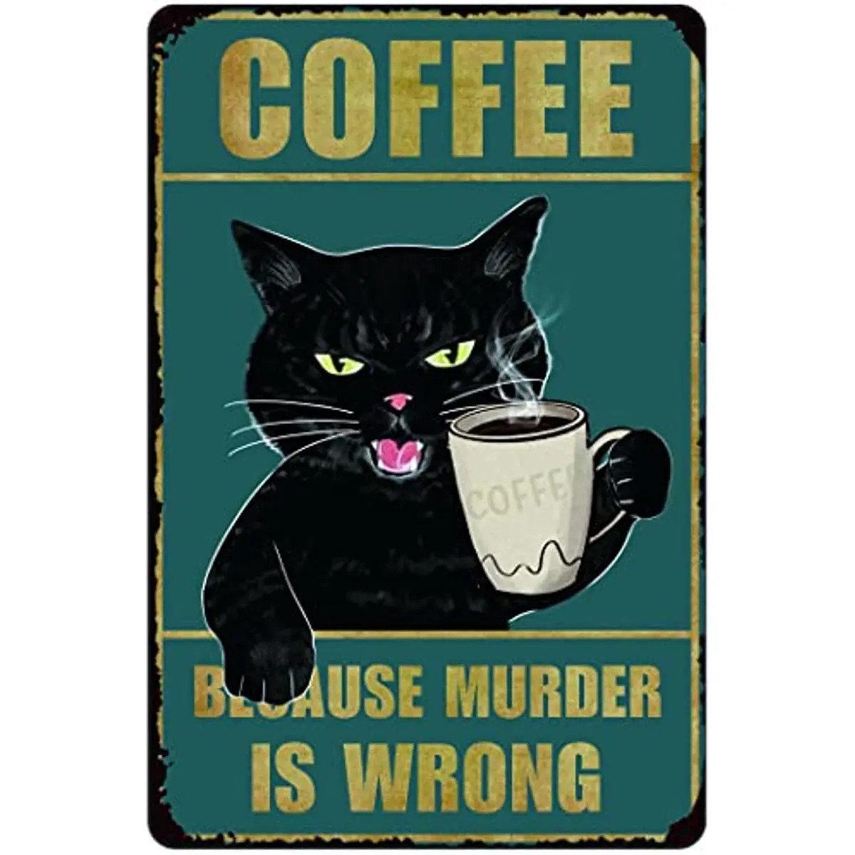 Black Cat Coffee Decor Sign Vintage Kitchen Metal Signs Wall Decorations Because Is Wrong Halloween Funny Bar Tin Art Poster
Black Cat Coffee Decor Sign Vintage Kitchen Metal Signs Wall Decorations Because Is Wrong Halloween Funny Bar Tin Art Poster