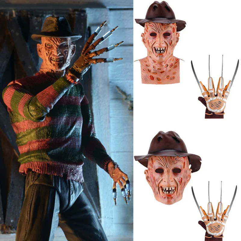 Horror Halloween Freddys Mask Krueger Killer Cosplay EVA Gloves Hat Scary Full Head Latex Mask Carnival Party Cosplay Prop
Horror Halloween Freddys Mask Krueger Killer Cosplay EVA Gloves Hat Scary Full Head Latex Mask Carnival Party Cosplay Prop