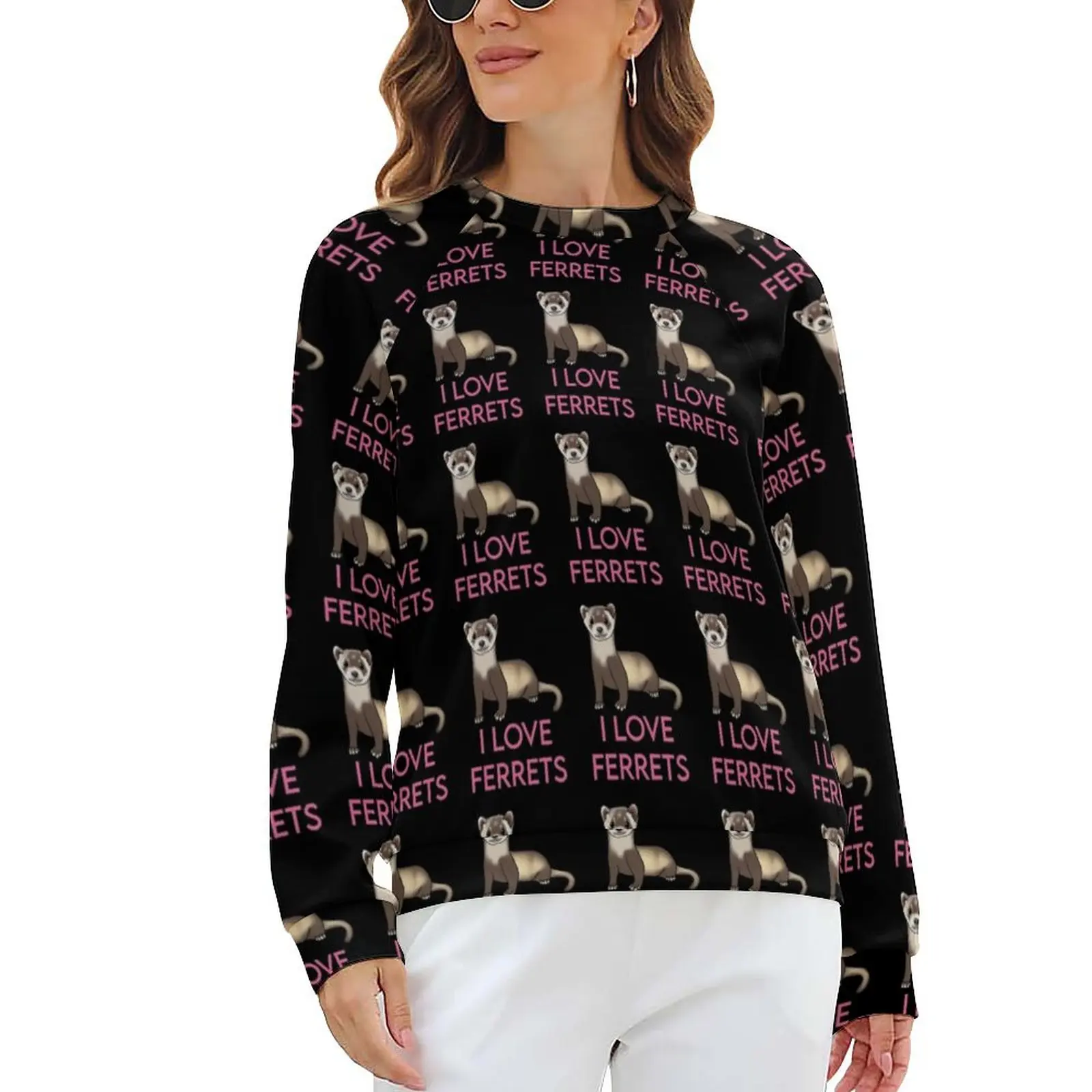 Ferret Lovers Hoodies Winter I Love Ferrets Classic Oversize Hoodie Womens Long-Sleeve Modern Graphic Casual Sweatshirts
Ferret Lovers Hoodies Winter I Love Ferrets Classic Oversize Hoodie Womens Long-Sleeve Modern Graphic Casual Sweatshirts