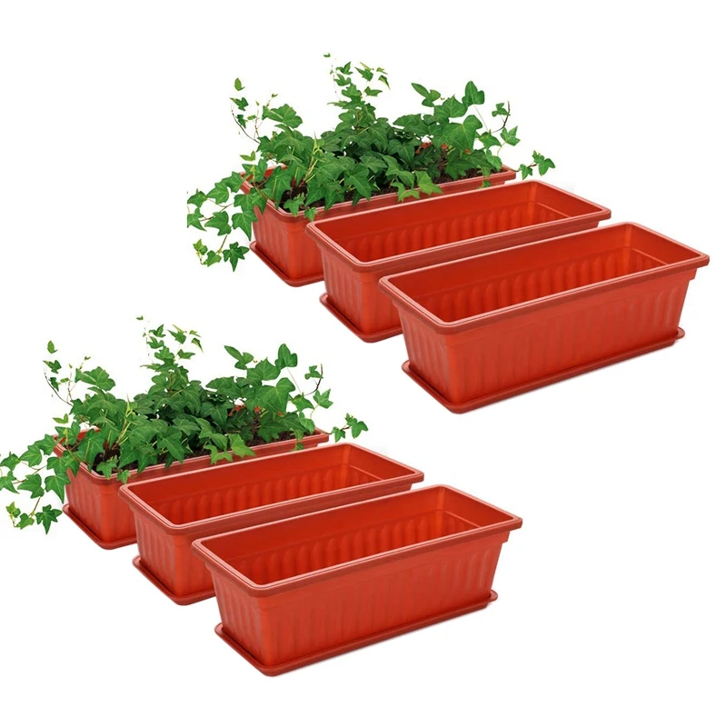 6 Packs 17 Inches Terracotta Color Flower Window Box Plastic Planters , For Windowsill, Patio, Garden, Home Décor, Porch
6 Packs 17 Inches Terracotta Color Flower Window Box Plastic Planters , For Windowsill, Patio, Garden, Home Décor, Porch
