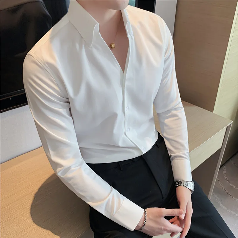 High Quality Men's Long Sleeve Turndown Collar Shirt Casual Denim Blue Solid Shirt Business Formal Men Shirts
High Quality Men's Long Sleeve Turndown Collar Shirt Casual Denim Blue Solid Shirt Business Formal Men Shirts