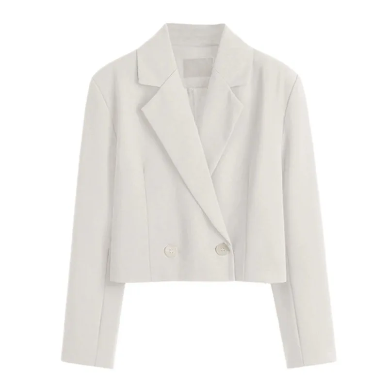 XUAN Fhd Women Elegant Short Blazer Casual Office Work Vintage Solid Color Long Sleeve Notched Collar Double Breasted Jacket
XUAN Fhd Women Elegant Short Blazer Casual Office Work Vintage Solid Color Long Sleeve Notched Collar Double Breasted Jacket