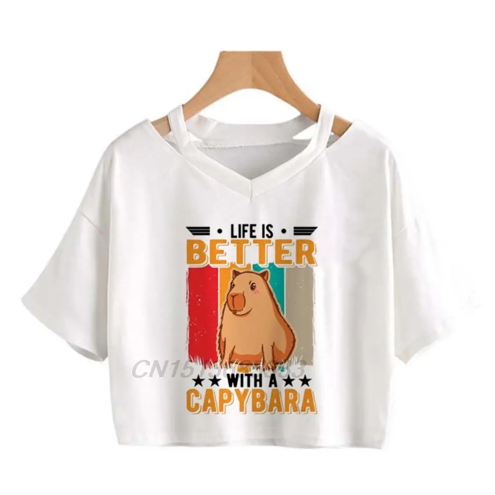 Women Life Is Better With Capybara T-shirts Bungo Stray Dogs Manga Crop Tops Female Fire Nation Retro Cotton Clothing
Women Life Is Better With Capybara T-shirts Bungo Stray Dogs Manga Crop Tops Female Fire Nation Retro Cotton Clothing