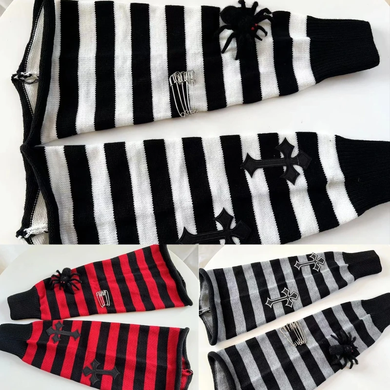 MXMA Knee High Socks for Women Japanese Punk Spider Cross Striped Knitted Leg Warmers
MXMA Knee High Socks for Women Japanese Punk Spider Cross Striped Knitted Leg Warmers